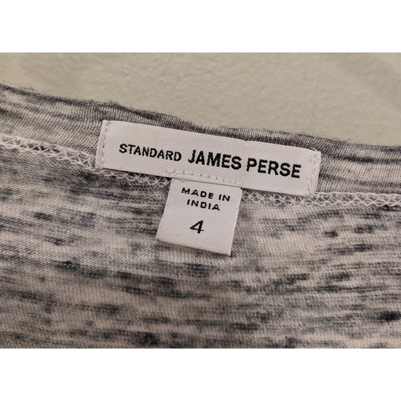 Standard James Perse Heathered Gray Long Sleeve Round Neck Top - Picture 7 of 7